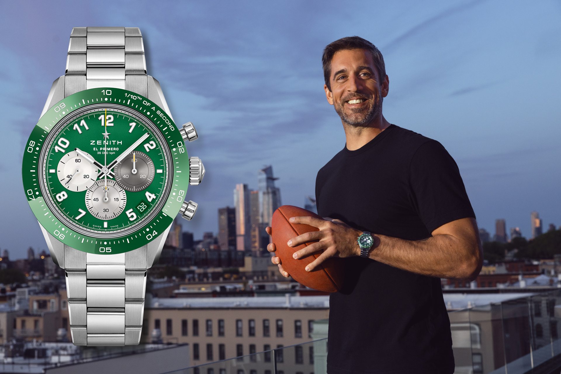  ZENITH推出首款美式足球傳奇聯名腕錶—Chronomaster Sport Aaron Rodgers Edition運動計時腕錶