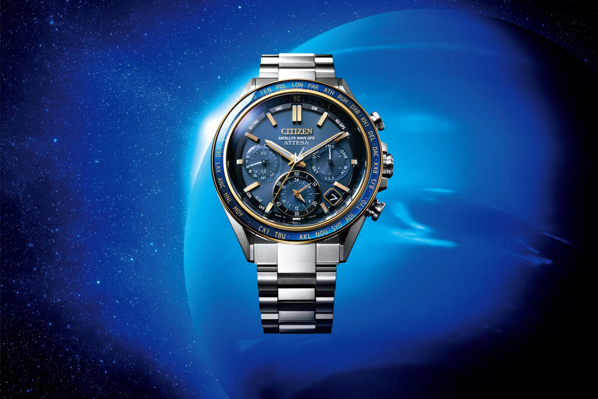 探索宇宙浩瀚無邊：CITIZEN全新光動能GPS衛星對時腕錶「海王星款」CC4054-68L